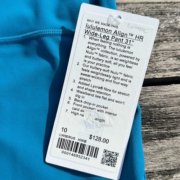 lululemon Align High-Rise Wide-Leg Pant 31" size 10 NWT Hawaiian Blue - Picture 3 of 5